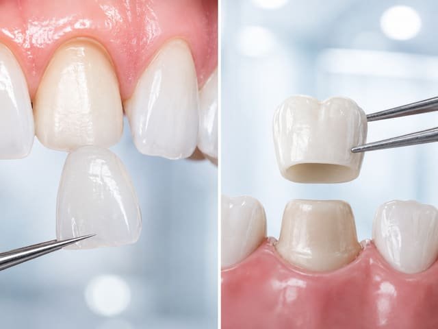 Comparing dental veneers and dental crowns