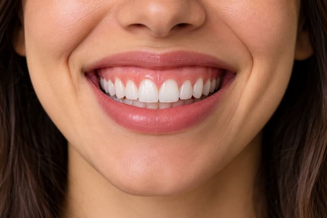 Close-up of a smile showing excessive gum display